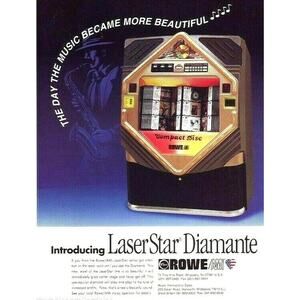 Rowe Laserstar Diamante Jukebox FLYER CD-100 E Original 1995 Phonograph Artwork